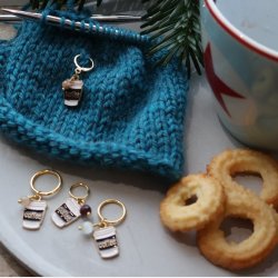 KAFFE markr - forgyldt emalje