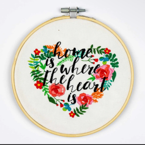 Hjem er hvor dit hjerte er - Broderikit