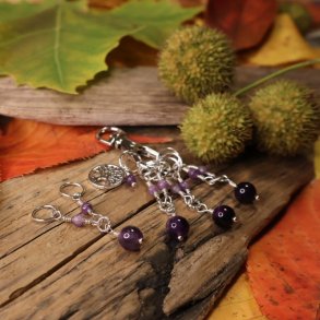 Dobbelt Raglanst - LILLA - Assorterede perler