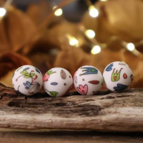 Kugler med blomster & Fugle