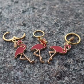 FLAMINGO - Forgyldt emaljemarkr