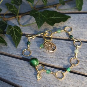 GRN strikkefisk (Cat Eye med lille forgyldt blad)