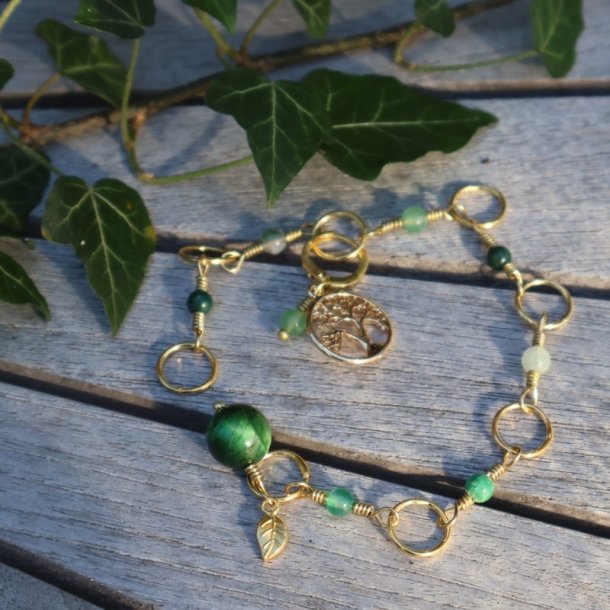 GRN strikkefisk (Cat Eye med lille forgyldt blad)